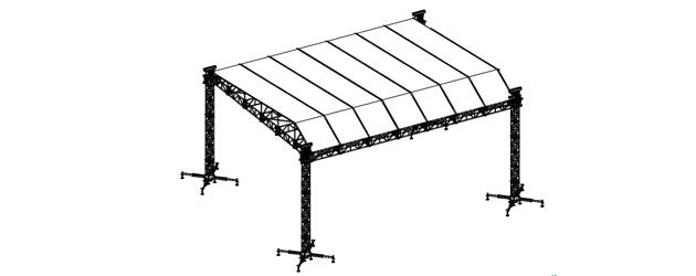 Copertura a Doppia Falda FL52 16x12m