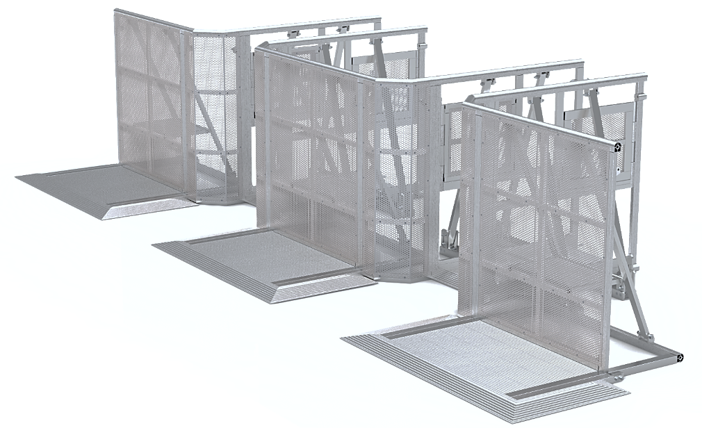 CROWD BARRIER “HD” 120 SERIES TWO ENTRANCE CHECK POINT WITH SOCIAL DISTANCE CONFIGURATION